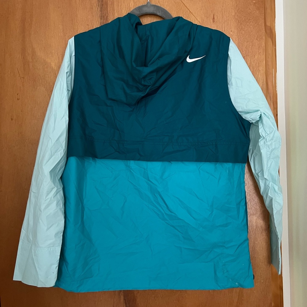 Nike Teal Hooded Jacket with White Swoosh